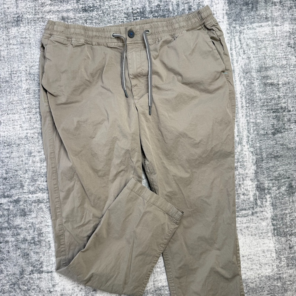 Tommy Bahama Pants Men XL 35x30 Sand Khaki Elastic Waist Drawstring Chino Casual